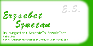 erzsebet szmetan business card